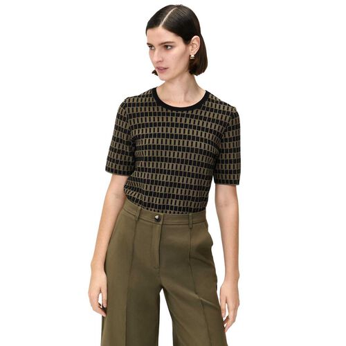Veronika Maine Check Jacquard Knitted Tee